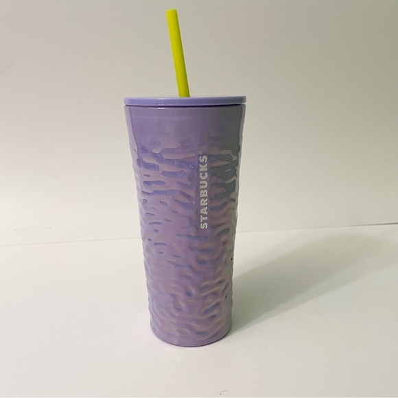 Starbucks Fall 2023 Lilac Purple Pearlescent Wave Glass Cold Cup Tumbler Flaws - Picture 1 of 16